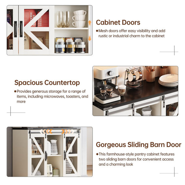 English Elm Pantry Hutch with Fluted Mdf Panels Charging Station Pegboard and Open Shelving T3773P416037