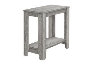 English Elm Accent Rectangular Accent Table Grey Industrial Wood Look Side End Nightstand with Two-Tier Shelf Durable Design 23.75"x11.75"x22" B2710P219270
