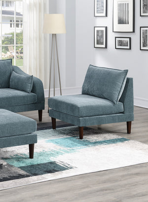 English Elm Beautiful 5-Piece Modular Sectional Set In Mineral - Versatile Living Room Furniture For Modern Style B011S01582