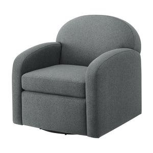 English Elm Edie Modern Grey Swivel Chair with Hemp-Like Fabric, 360° Rotation, Coil Spring Comfort, No Assembly Required B050P322599
