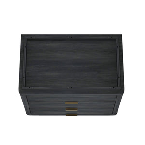 English Elm Evelyn 32" Charcoal Gray Nightstand - Modern 3-Drawer Storage With Sleek Design For Every Bedroom B365P398536