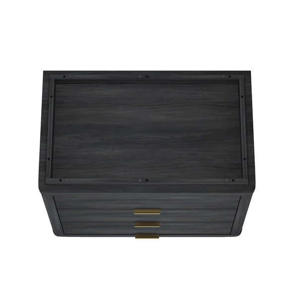 English Elm Evelyn 32" Charcoal Gray Nightstand - Modern 3-Drawer Storage With Sleek Design For Every Bedroom B365P398536