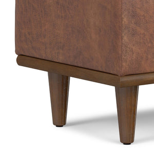 English Elm Shiloh Small Storage Ottoman - Vintage Faux Leather Footrest With Hidden Storage & Versatile Use B136P364275-GIGA