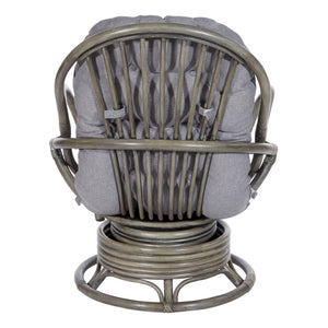 OSP Home Furnishings Tahiti Rattan Swivel Rocker Grey