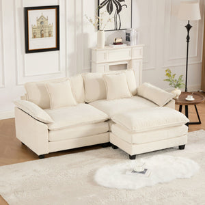 English Elm Wider Ergonomic Loveseat with Breathable Chenille Upholstery, Modular Design, Plush Double-Layer Cushioning W1143S00035 W1143S00035