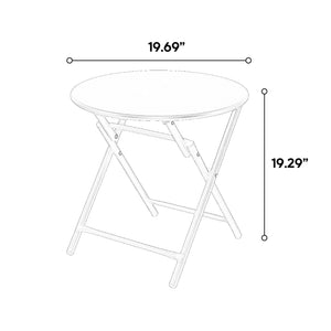 English Elm 3 Compact Patio Set with Breathable Textilene Chairs and Steel-Top Folding Table for Outdoor Use Grey W640P270188