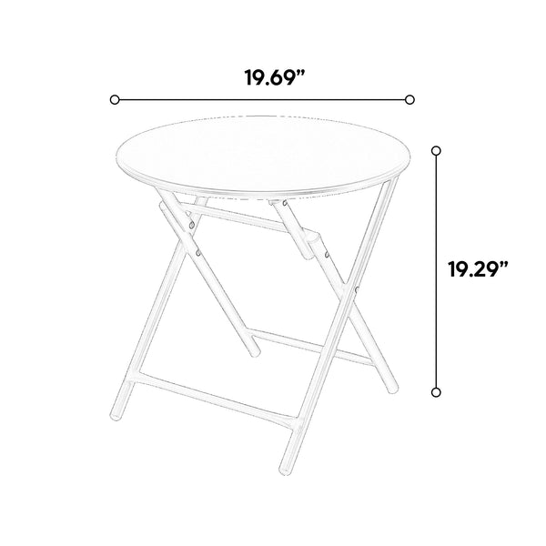 English Elm 3 Compact Patio Set with Breathable Textilene Chairs and Steel-Top Folding Table for Outdoor Use Grey W640P270188