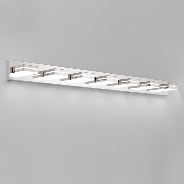 English Elm Modern Six Head Chrome Led Vanity Bar Light for Bathroom Mirror Bright Coverage W1340P248802