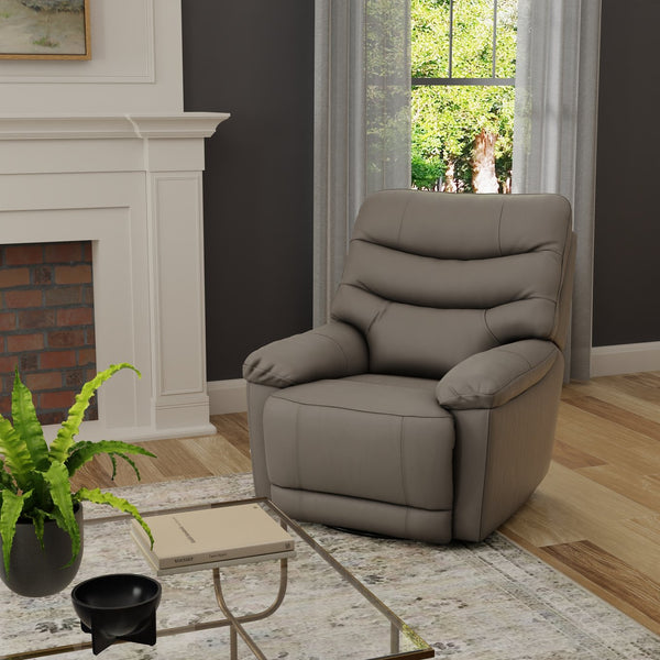 English Elm Global Home Swivel Glider Recliner In Oslo Sky - Stylish Comfort, Manual Footrest, Durable Design! B339P333951