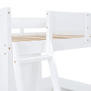 English Elm Full Size Loft Bed with Built-in Desk and Shelving for Kids or Teen Bedrooms LT000802AAK