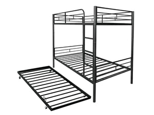 English Elm Separatable Twin-Over-Twin Bunk Bed With Trundle: Durable, Flexible, Space-Saving & Easy Setup! W427P292989-GIGA