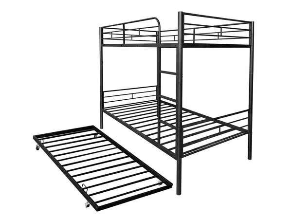 English Elm Separatable Twin-Over-Twin Bunk Bed With Trundle: Durable, Flexible, Space-Saving & Easy Setup! W427P292989-GIGA