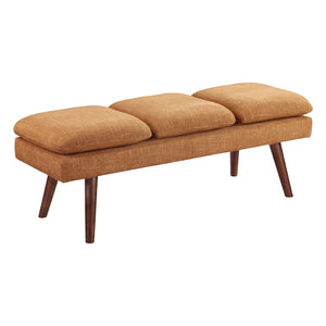 OSP Home Furnishings Amanda 54" Mid-Century Bench Rust