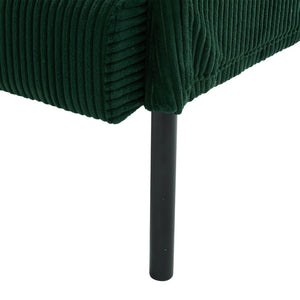 English Elm United We Win Corduroy Loveseat Plush Ergonomic Sofa with Spring Support Metal Legs Emerald W1568P410052