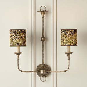 Marble Artisanal Drum Chandelier Shade - Handmade Contemporary Design with Grosgrain Ribbon Accents