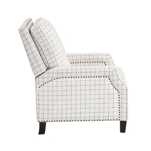 English Elm Push Push-back Recliner Chair Off-White Self-Reclining 300lb Capacity Nailhead Trim Cozy Seat B011P359598