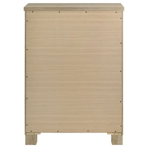 English Elm Sansome Weathered Oak 5-Drawer Chest of Drawers with Dark Bar Pulls, Spacious Top & Compact Footprint B062P378348