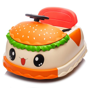 English Elm 12v Kids Hamburger Bumper Ride on Car with 360 Spin Parental Remote and Led Display W1578P299386