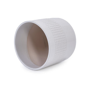 English Elm Set Of 3 Grid Ceramic Flowerpots - Modern Handcrafted Planters For Patio, Garden, And Home Decor W3273P322255-GIGA