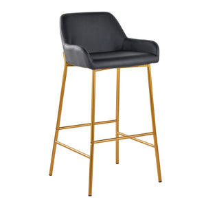 English Elm Fixed-height Swivel Barstools Walnut Legs Teal Upholstery Mid-century Modern Set of 2 B202S02156