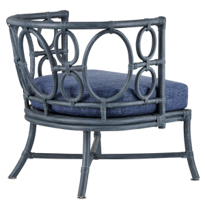 Tegal Navy Chair – Handcrafted Rattan with Vintage Finish, Perfect for Sunrooms & Beachside Spaces