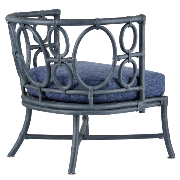 Tegal Navy Chair – Handcrafted Rattan with Vintage Finish, Perfect for Sunrooms & Beachside Spaces