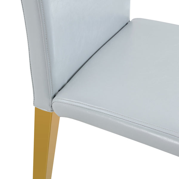 English Elm Four Linen-Cotton Dining Chairs with Sturdy Metal Legs, Breathable Upholstery, Sleek Minimalist Design Gold,Light Gray W1151P269059