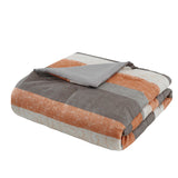 Madison Park Essentials Jaxon Casual Stripe Comforter Set with Bed Sheets MPE10-1077 Coral/Grey