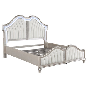 English Elm Evangeline 4-Piece Eastern King Bedroom Set – Glamorous Silver Oak Finish With Luxe Accents & Comfort B062S01183