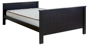 English Elm Black Twin Panel Bed With Classic Charm, Sturdy Slats & Beadboard Headboard For Timeless Style B062S00583