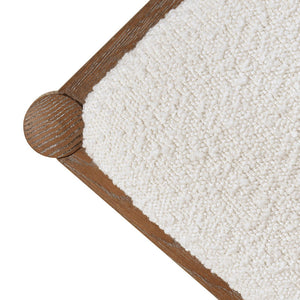 English Elm Jennifer Taylor Home - Panama Curved Resin Cane Rattan Side Dining Chair Set of 2 with Oak Frame & Charcoal Boucle Upholstery White B2719P238359