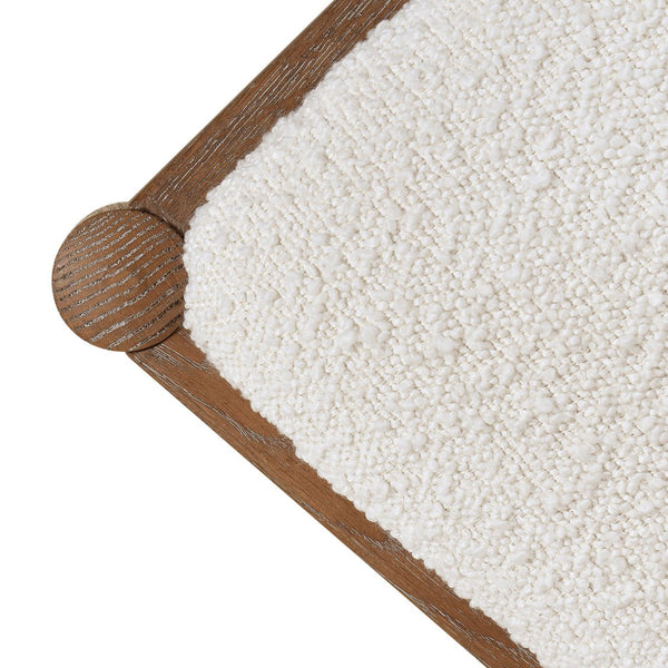 English Elm Jennifer Taylor Home - Panama Curved Resin Cane Rattan Side Dining Chair Set of 2 with Oak Frame & Charcoal Boucle Upholstery White B2719P238359