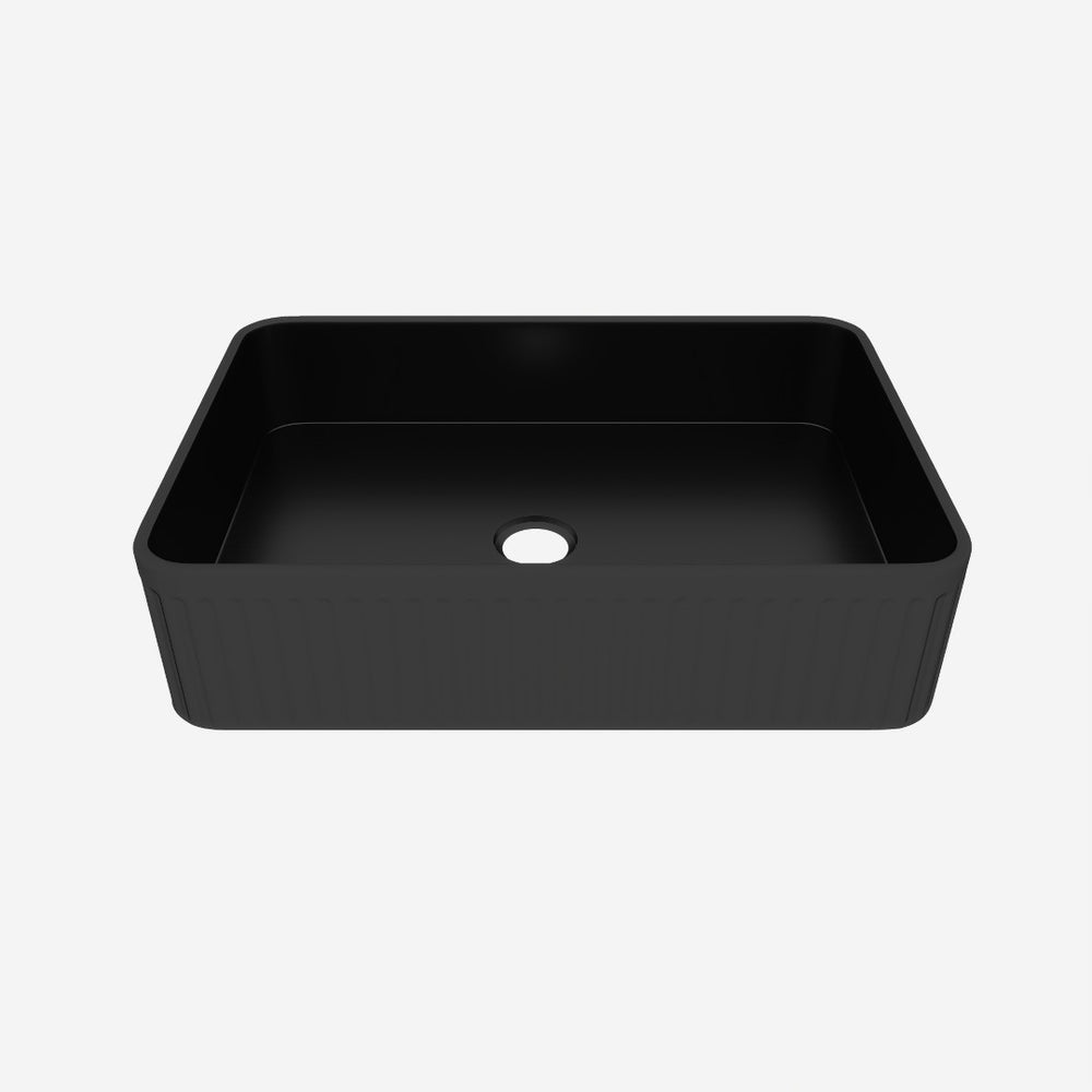 English Elm Bb17, Glossy Black Ceramic Vessel Basin for Modern Bathroom Vanity Countertop W1865P356025