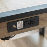 English Elm Walker Edison - Modern Metal And Wood Computer Desk With Usb Ports - Driftwood