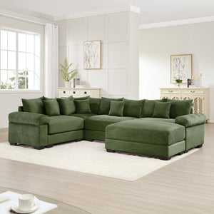 English Elm Oversized Modular Sectional Couch - Cloud-Like Comfort With Premium Corduroy & Ergonomic Design W714S01341-GIGA