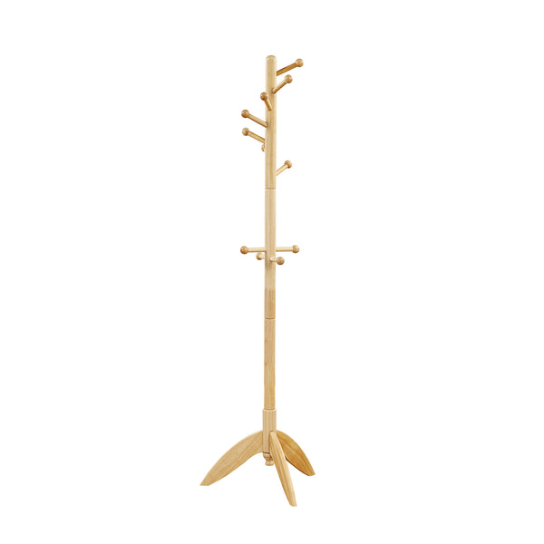 English Elm Natural Solid Wood Coat Rack 10-Hook 3-Tier Standing Hanger for Entryway Mudroom Scandinavian Style Natural 23.75 L x 4.75 W x 6.75 H B011P361959