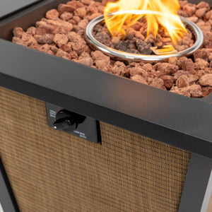 English Elm 28" Propane Gas Fire Pit Table - 50,000 Btu Steel Outdoor Heater For Patios & Courtyards, Brown W853P293849