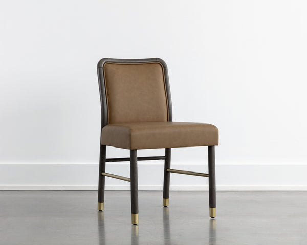 Sunpan Jeno Dining Chair Set of 2 - Elegant Mid-Century Design with Velvet Seat and Smoke Grey Frame Milliken Cognac