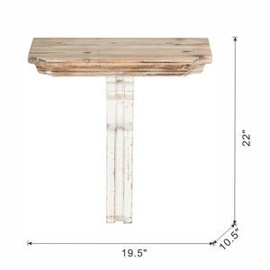 English Elm 19.5x10.5x22" Vamont Wall Shelf - Solid Wood Weathered Antique White Floating Display Shelf for Décor, Versatile Organizer W2078P223130