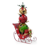 Christopher Knight Home® - Noble House - - Iron Christmas Sleigh Decoration With Triple Stacked Bells