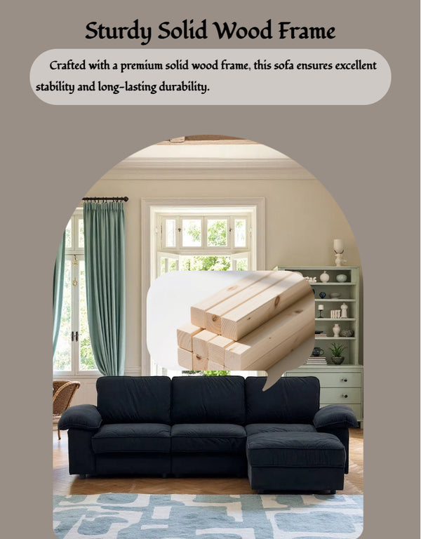 English Elm Fx-P20M-3S0-Bk Modern L-Shaped Sectional Sofa With Storage, Deep Cushions & Space-Saving Design W576S00234