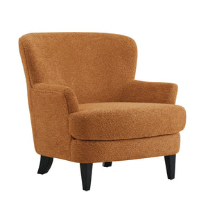 English Elm Christopher Knight Home® - Gerald Boucle Upholstered Club Chair with Tapered Birch Legs, Tonal Piping and Cozy Texture Caramel 33 L x 32.75 W x 30 H N776P243523Y