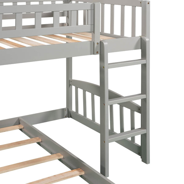 English Elm Stairway Twin Bunk Bed with Slide Storage Drawers and Safe Staircase for Kids LT200156AAE