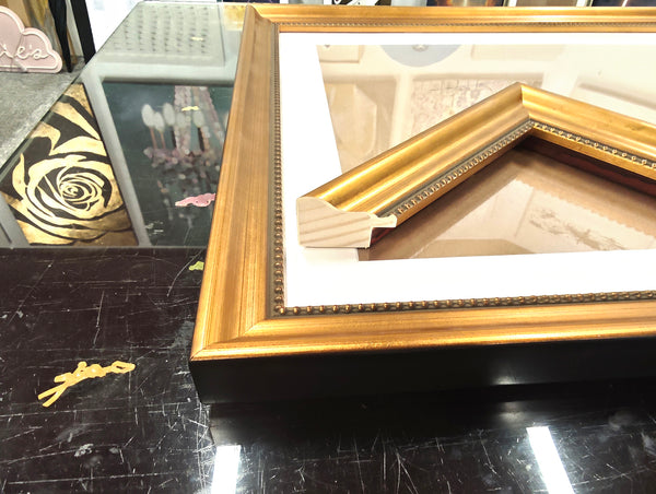 English Elm 18x24 Solid Wood Picture Frame with Replaceable Canvas, Acrylic Glass, Sturdy Backboard for Elegant Wall Decor Gold T3976P383244