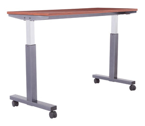 OSP Home Furnishings Adj Height Table with Pneumatic Lever Steel Frame Laminate Top for Flexible Workspaces Chy Top/Titanium PHAT2460C7