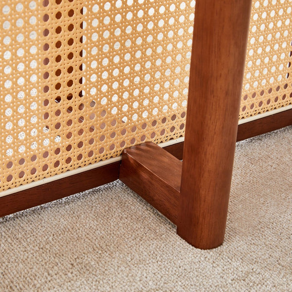 English Elm Table & Chair Set: Elegant Walnut Solid Wood Dining Table With 6 Ergonomic Brown Techno-Fabric Chairs W1151S04066-GIGA