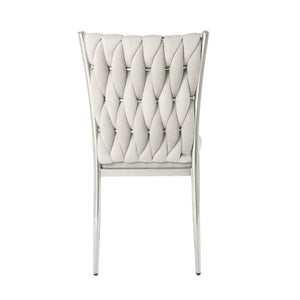 English Elm Modern Velvet Upholstered Dining Chairs Set of 2 with Electroplated Legs for Kitchen Light Gray W210P301594