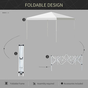 English Elm Outsunny 13' X 13' Pop-Up Canopy Tent With Wheeled Carry Bag - Adjustable Sun Shelter For Outdoor Events W2225P200935-GIGA