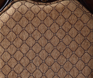 English Elm Chateau Fabric & Espresso Side Chair Set of 2 — Padded Queen Anne Legs, Welt-Trim Grid Back, 19" Seat Height B2726P303771