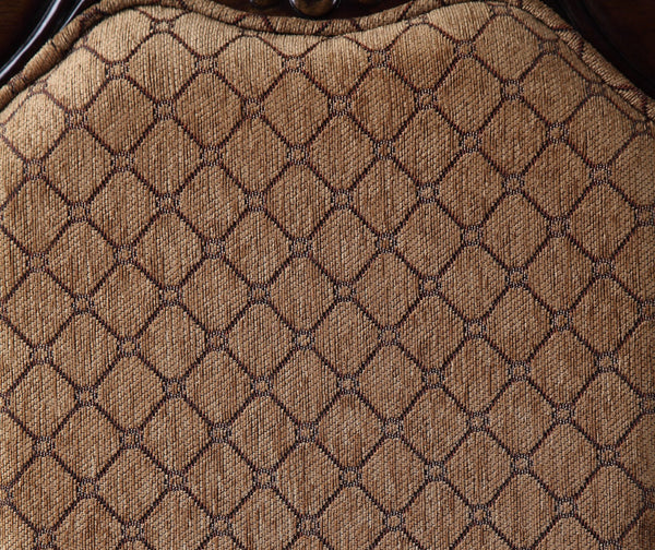 English Elm Chateau Fabric & Espresso Side Chair Set of 2 — Padded Queen Anne Legs, Welt-Trim Grid Back, 19" Seat Height B2726P303771